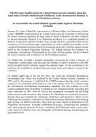 SHAMS center testifies before the United Nations Special Committee about the legal status of Israeli settlement and its influence on the environmental situation in the Palestinian territories